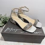Betsey Johnson NIB  Women's Noren Rhinestone Low Block Heels Silver‎ Size 6M Photo 1