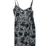 Free People Size 12 Blue Floral Print Sweetheart Neck Wrap Skirt Midi Dress Photo 0