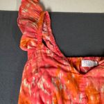 Time and Tru Womens XXL 20 Coral Orange Empire Dress Ruffle Tank Sleeves Lined Pink Photo 4