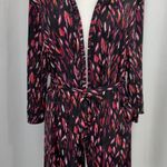 5 TWO 3 New Robe Cardigan Lightweight Knit Kimono Jacket Black Pink Photo 1