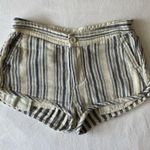 Free People Night Moves White & Blue Striped Cotton Shorts Photo 9