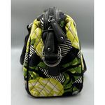 Vera Bradley  La‎ Neon Rose Quilted Floral Handbag  Satchel Green Yellow Black Photo 2