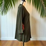 SAACHI Olive Green Embroidered Tunic Top – 2XL – Boho Floral, Pockets Size 2X Photo 1