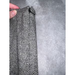 Vintage Wool Blend Gray Black Herringbone Midi Skirt Size 8 Photo 2