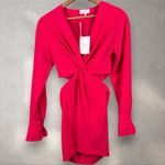 ALC Frank NEW A.L.C Zoey Twist-Front Crepe Mini Dress Fuchsia Pink Cutout‎ Sz 0 Photo 4