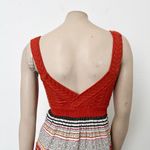 Free People [] Orange Boho Y2K Cable Knit Embroidered Striped Mini Dress Size 8 Photo 3
