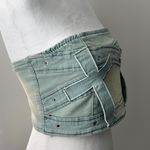 SheIn Green denim tube top strapless #grunge #indie NWOT Size M Photo 2