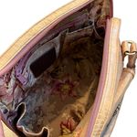 Brighton Lucile Croc Satchel Handbag, Tan and Pink Photo 14