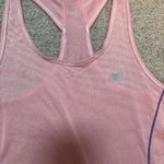 New Balance Pink Striped Lightning Dry Sleeveless Fitted Racerback Tank Photo 1