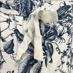 Free People  White and Navy Floral Drawstring Casual Pants - Size Medium Photo 3