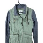 O'Neill ‎ Olive Green Military Anorak Jacket Gray Knit Sleeve Small S Photo 1