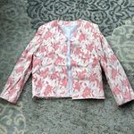 Vintage Wilroy Sports Floral Jacquard Blazer White Coral 14 Photo 0