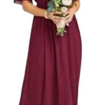 Show Me Your Mumu Emily Merlot Chiffon Maxi Dress Wedding Bridal Size Medium Photo 0