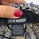 Steve Madden  Blue & Tan 100% Paper Yarn Bucket Hat Size O/S Photo 5