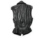 None Women's Vest Full Zip Belted Leather Black Size M Vintage Grunge Moto Photo 5