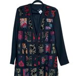 Vintage DIANE FREIS Patchwork Collage Black Jacket Size Large Blazer Art to Wear Photo 0