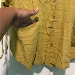 Free People Citron (Yellow-Green) Take Me With You Linen Shirt, size M Photo 6