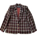 Vintage 80’s Criscione New York Blazer Jacket Plaid Red Green Size Large Bling Photo 7