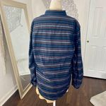 Perry Ellis  Early 2000's Navy Blue Striped Soft Grunge Button Up Blouse M Photo 5