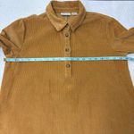 Vermont Country Store Brown Mustard Corduroy Shirt Dress With Packets Size S Tan Photo 5