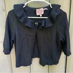 Juicy Couture  Black Ruffled jacket cape cardigan sweater medium Photo 0