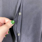 Equipment Rainbow Jeweled Collar Silk Button-Down Blouse Gray Size US Small Photo 4