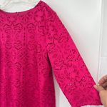 Chico's  Lace Sheath Dress Sz 16 Hot Pink Wedding Party Feminine Bold Cocktail Photo 3