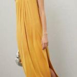 Ronny Kobo Estera Yellow Gold Halter High Neck Maxi Gown Size L Side Slit Size L Photo 0