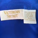 Victoria's Secret Vtg  Sz P/S Blue Gold Label Night Shirt Satin Button Up Pearls Photo 6