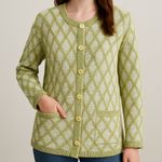 Aran Crafts Green Irish Knit Large Cardigan – Heritage Wool Lattice Cottage Photo 0