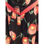 Anthropologie  Anna Sui Strapless 100% Silk Poppies Floral Empire Dress Size 2 Photo 6
