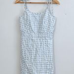 Madewell Light Blue Gingham Tie Strap Mini Dress Photo 3