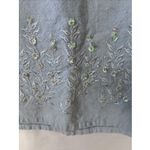 VTG Sleeveless Embroidered Floral Beaded Denim Dress Tie Back 100 Rayon Sz M Blue Size M Photo 2