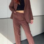 Bloomingdales Vintage Bloomingdale’s Chocolate Brown Silk Suit Set Photo 0