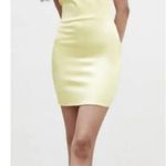 ZARA Yellow Silk Spagetti Strap Mini Slip Dress size Large Photo 3