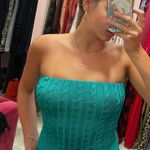 Ralph Lauren Teal Strapless Sweater Top Photo 0