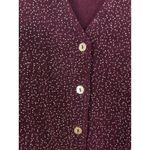 VTG Rabbit Designs Burgundy Sparkle Button Front Cardigan Tunic Petite Size 8 Purple Photo 2