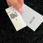 Lee NWT SAU  Lace Off Shoulder Cocktail Black Asymmetric Midi Dress Sz 4 Photo 7