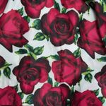 Camille La Vie  White Red Rose Print Halter Neck Sleeveless Fit Flare Dress 0 Photo 2