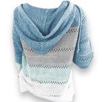 BTFBM  Blue & White Zip Up Hooded Sweater NWOT! Photo 2