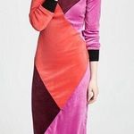Splendid x Margherita MISSONI Velour Color-block Mock Neck Midi Dress, Size S Photo 5