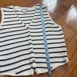 Sincerely Jules Stripped Cotton Blend Knitted Fron buttons Vest Cream Black M Size M Photo 6