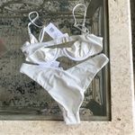 We Wore What Bikini Vintage Bra Delilah Shimmer Sparkly Solid Glitter Silver M NWT Photo 7