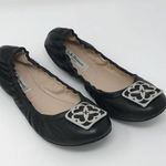 LK Bennett Ballet Flats Shoes size 5.5 Black  Rosette Logo Photo 2