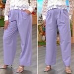 Kathy Ireland New Pleated Wide Leg Trousers Pants Wisteria Purple Size 12 Photo 5