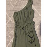 American Eagle  One Shoulder Jumpsuit Linen Blend Olive Green XS Romper Photo 1
