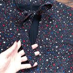 Madewell  • Balsam Tie-Neck Dress in Starry Night black silk bow mini pleated Photo 6