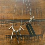 Rebecca Minkoff Long Bead Bar Silver Necklace NWT Photo 3