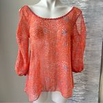 Final Touch  Women's Orange Patterned Top Size S Photo 0