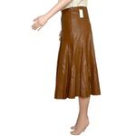 Anthropologie MAEVE x Mariska Faux Leather Midi Skirt, Brown, 8 (US) Photo 5